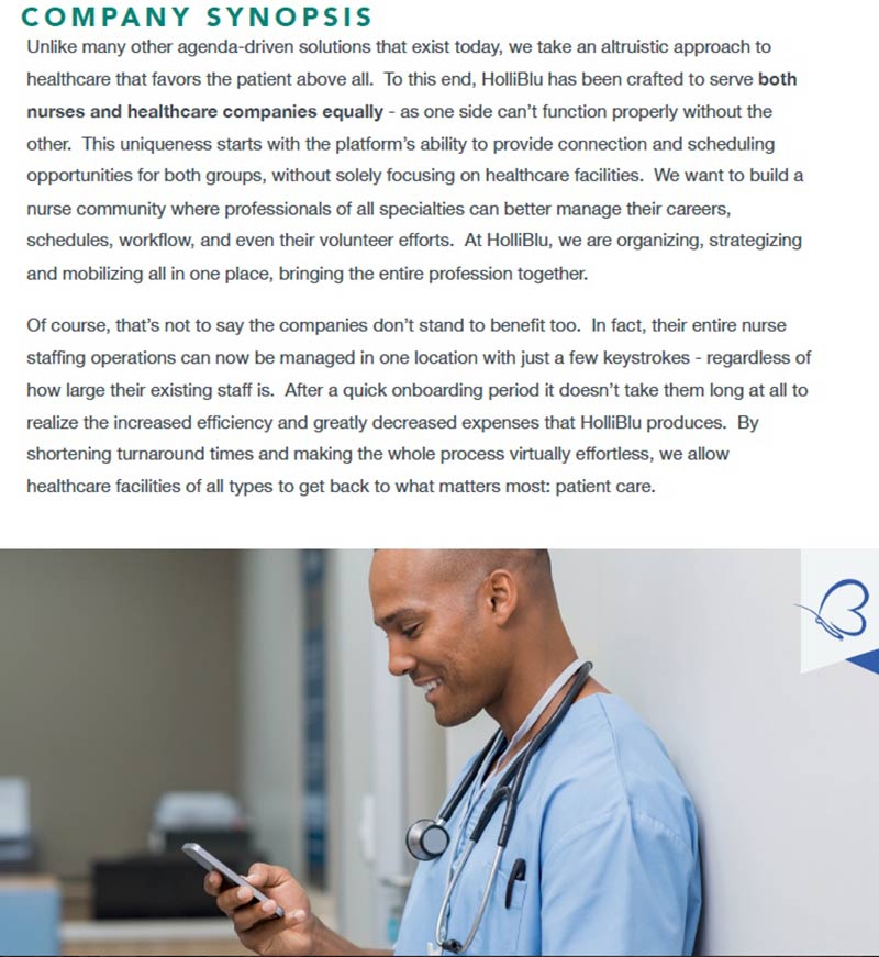 Business plan: Company synopsis example